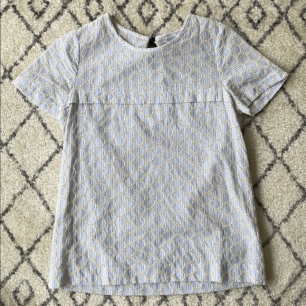 Embroidered Pinstripe Top